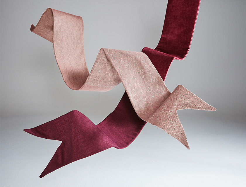 Ribbons of Craster and Almost Plain Velvet in Shades of Red and Pink